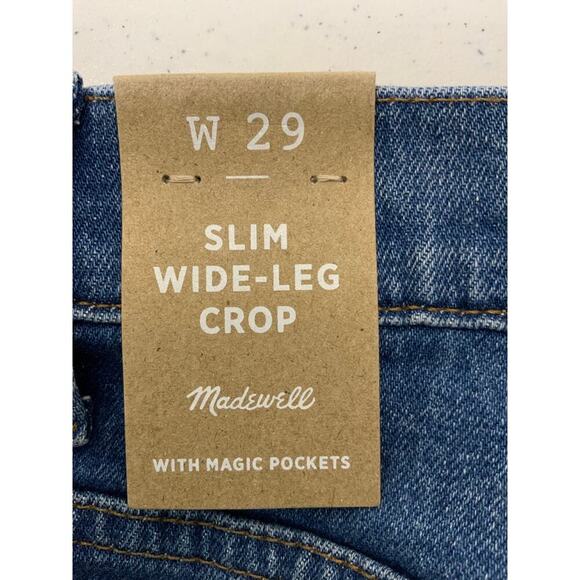Madewell Jeans Womens 29 Slim Wide Crop Button Fly Mid Wash Streetwear Denim NWT - Picture 11 of 15
